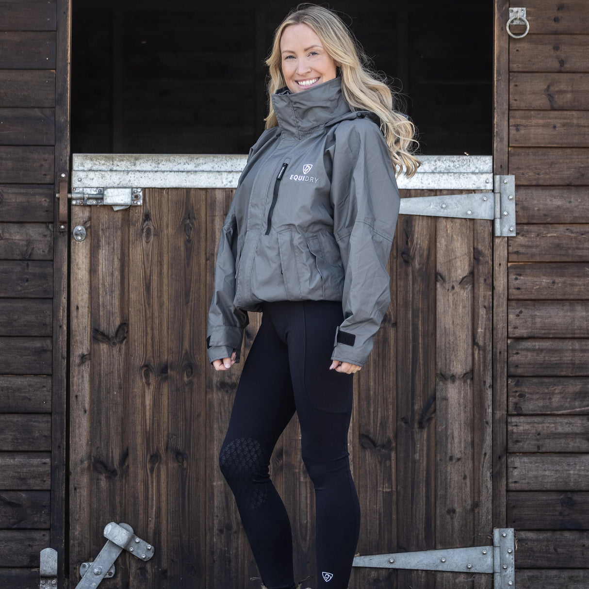 EQUIDRY Women's Shortie Mesh Lining Mac #colour_grey