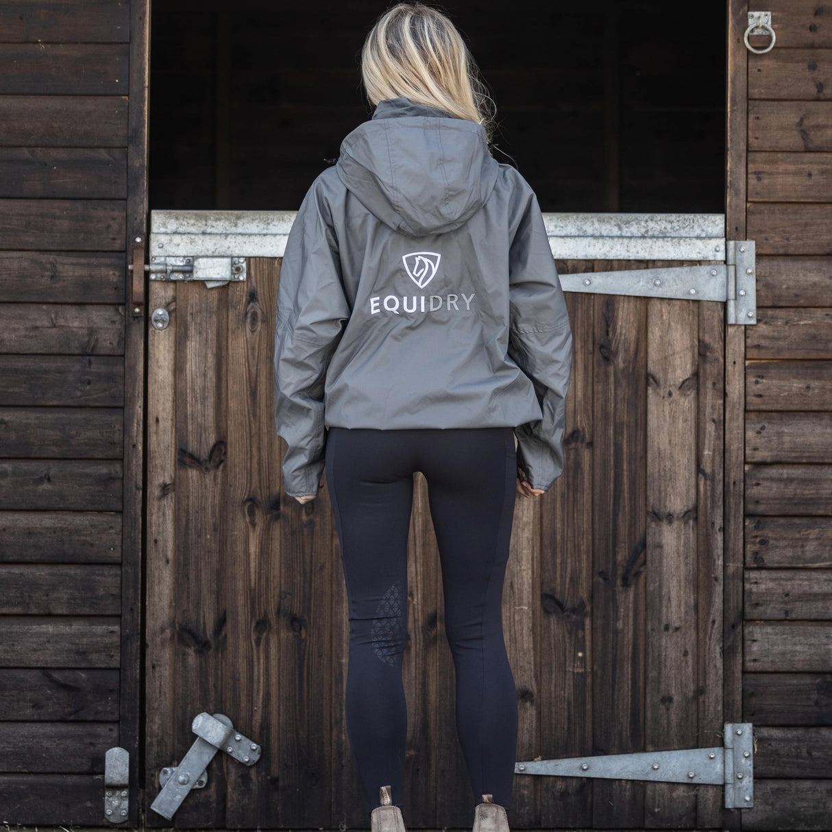 EQUIDRY Women's Shortie Mesh Lining Mac #colour_grey