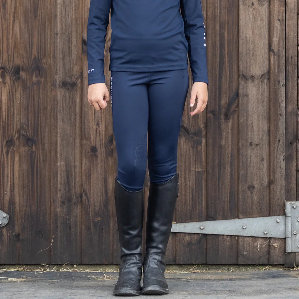 EQUIDRY Children's Water Repellent Leggings #colour_navy-white