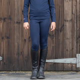 EQUIDRY Children's Water Repellent Leggings #colour_navy-white