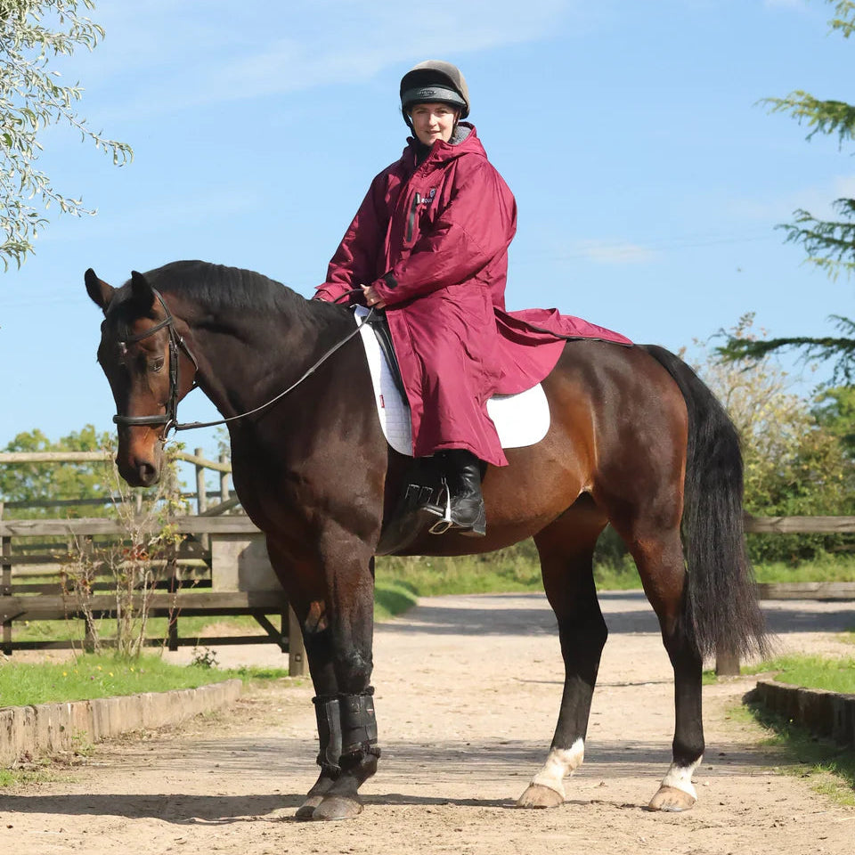 EQUIDRY Women's Thick Fleece Evolution Fixed Hood #colour_plum-grey