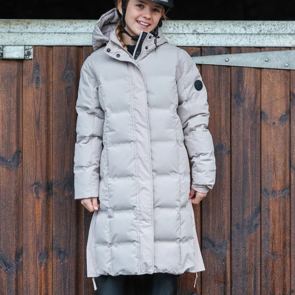 EQUIDRY Girl's Thora Waterproof Riding Puffer #colour_sand