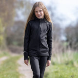 EQUIDRY Children's Water Repellent Zip up Top #colour_black-white