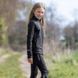 EQUIDRY Children's Water Repellent Zip up Top #colour_black-white