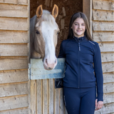 EQUIDRY Children's Water Repellent Zip up Top #colour_navy-white