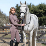 EQUIDRY Children's Water Repellent Zip up Top #colour_mocha-white