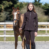 EQUIDRY Children's Water Repellent Zip up Top #colour_brown-white