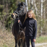 EQUIDRY Children's Water Repellent Zip up Top #colour_black-white