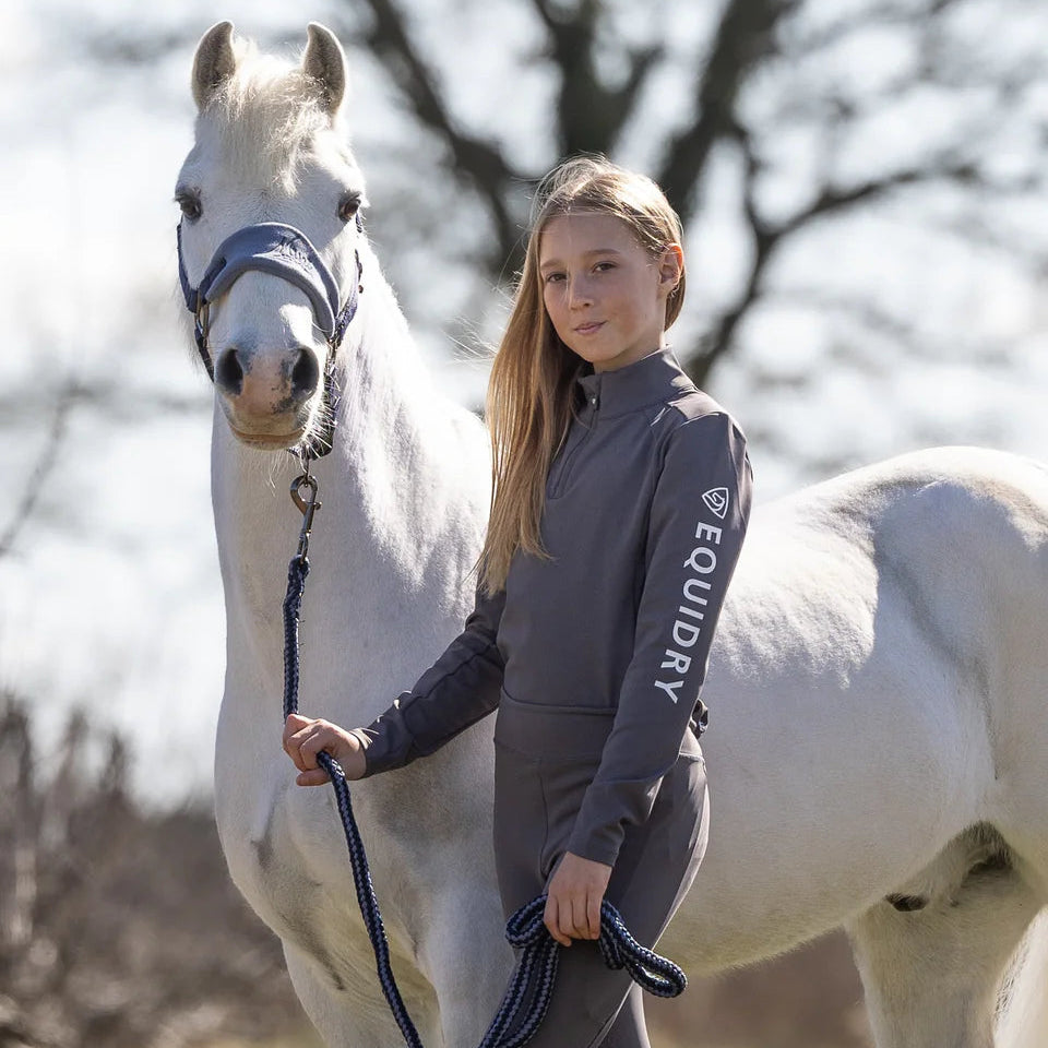 EQUIDRY Children's Water Repellent Base Layer #colour_grey-white