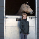 EQUIDRY Girl's Varsha Jacket  #colour_black-forest-green