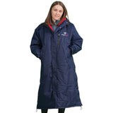 EQUIDRY Women's Thick Fleece Evolution Stowaway Hood #colour_navy-raspberry