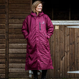 EQUIDRY Women's Thick Fleece Evolution Fixed Hood #colour_plum-navy