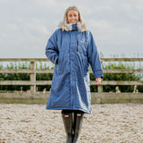 EQUIDRY Women's Thick Fleece Evolution Faux Fur Hood #colour_steel-blue