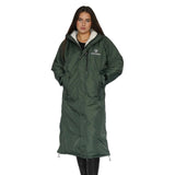 EQUIDRY Women's Thick Fleece Evolution Fixed Hood #colour_black-forest-green-cream