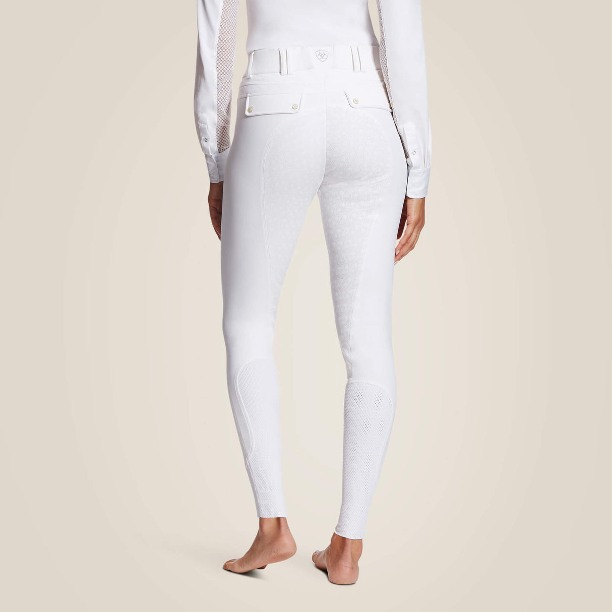 Ariat Women's Tri Factor Grip Full Seat Breech - White #colour_white