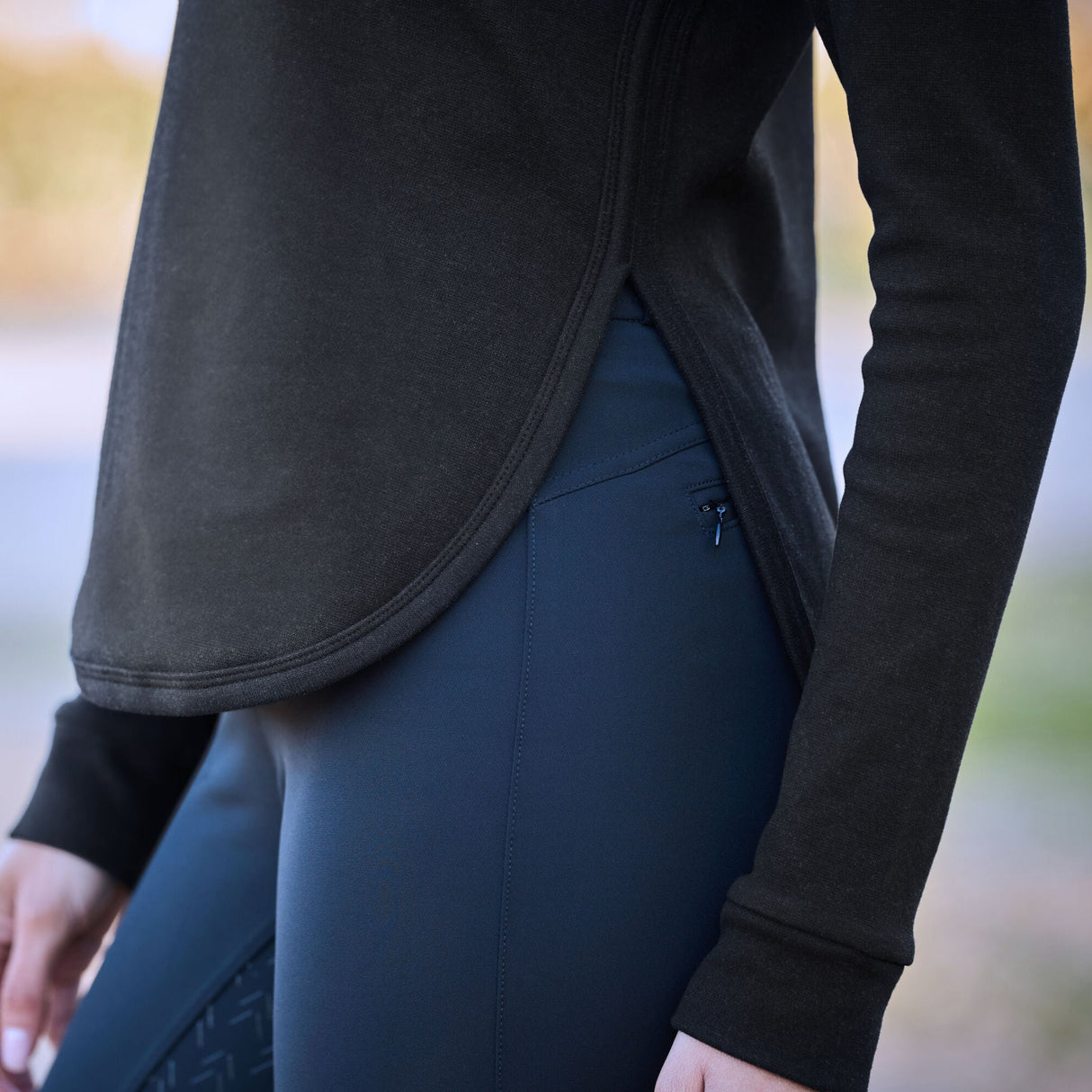 Weatherbeeta Ladies London Layer Long Sleeve Top #colour_black-marle