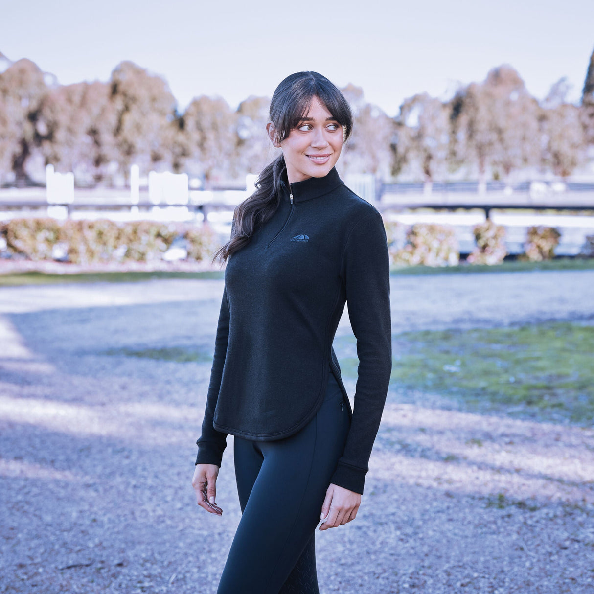 Weatherbeeta Ladies London Layer Long Sleeve Top #colour_black-marle