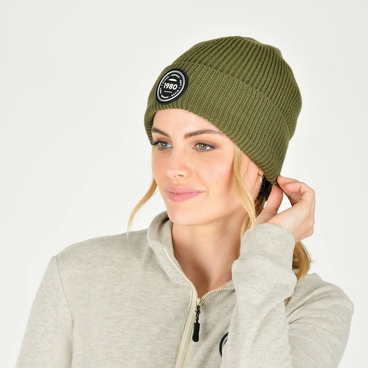 Weatherbeeta Adults Fleece Lined Beanie #colour_olive-night