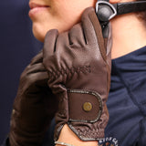 Shires Aubrion Stadium Riding Gloves #colour_brown