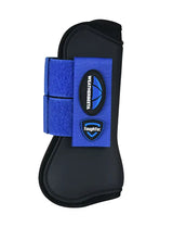 Weatherbeeta Tough-Tec Prime Open Front Boots #colour_black-royal-blue