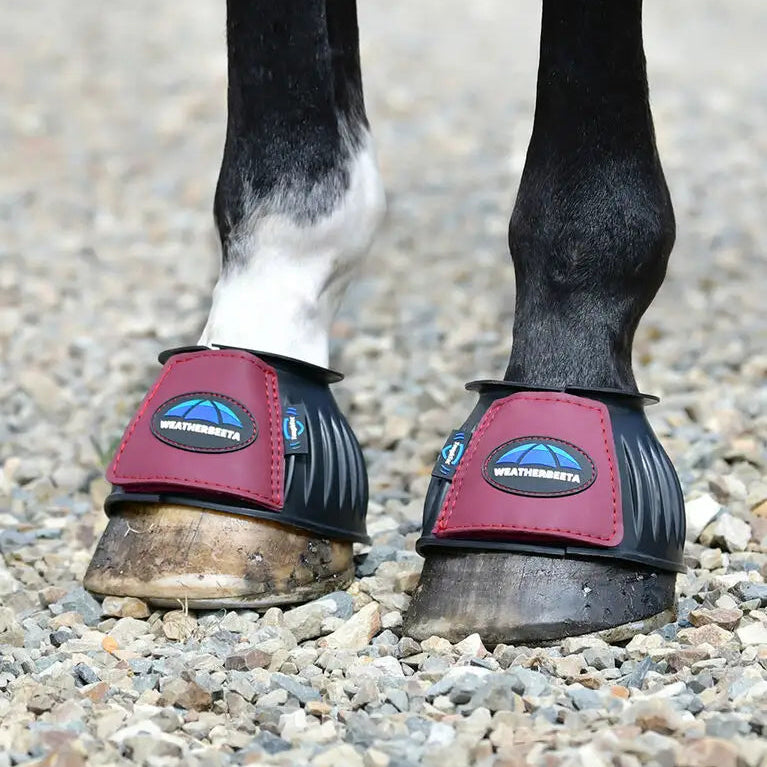 Weatherbeeta Tough-Tec Prime Rubber Bell Boots #colour_black-maroon