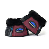 Weatherbeeta Tough-Tec Prime Fleece Trim Rubber Bell Boots #colour_black-maroon