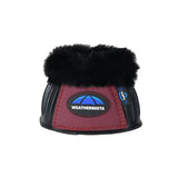 Weatherbeeta Tough-Tec Prime Fleece Trim Rubber Bell Boots #colour_black-maroon