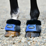 Weatherbeeta Tough-Tec Prime Fleece Trim Rubber Bell Boots #colour_black-royal-blue