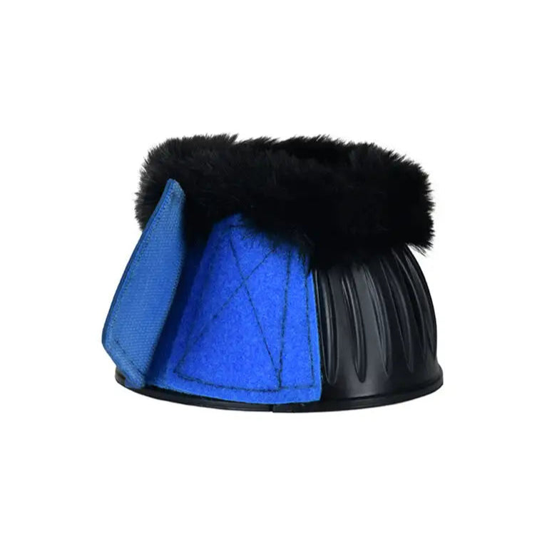 Weatherbeeta Tough-Tec Prime Fleece Trim Rubber Bell Boots #colour_black-royal-blue