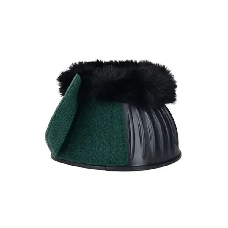 Weatherbeeta Tough-Tec Prime Fleece Trim Rubber Bell Boots #colour_black-hunter-green