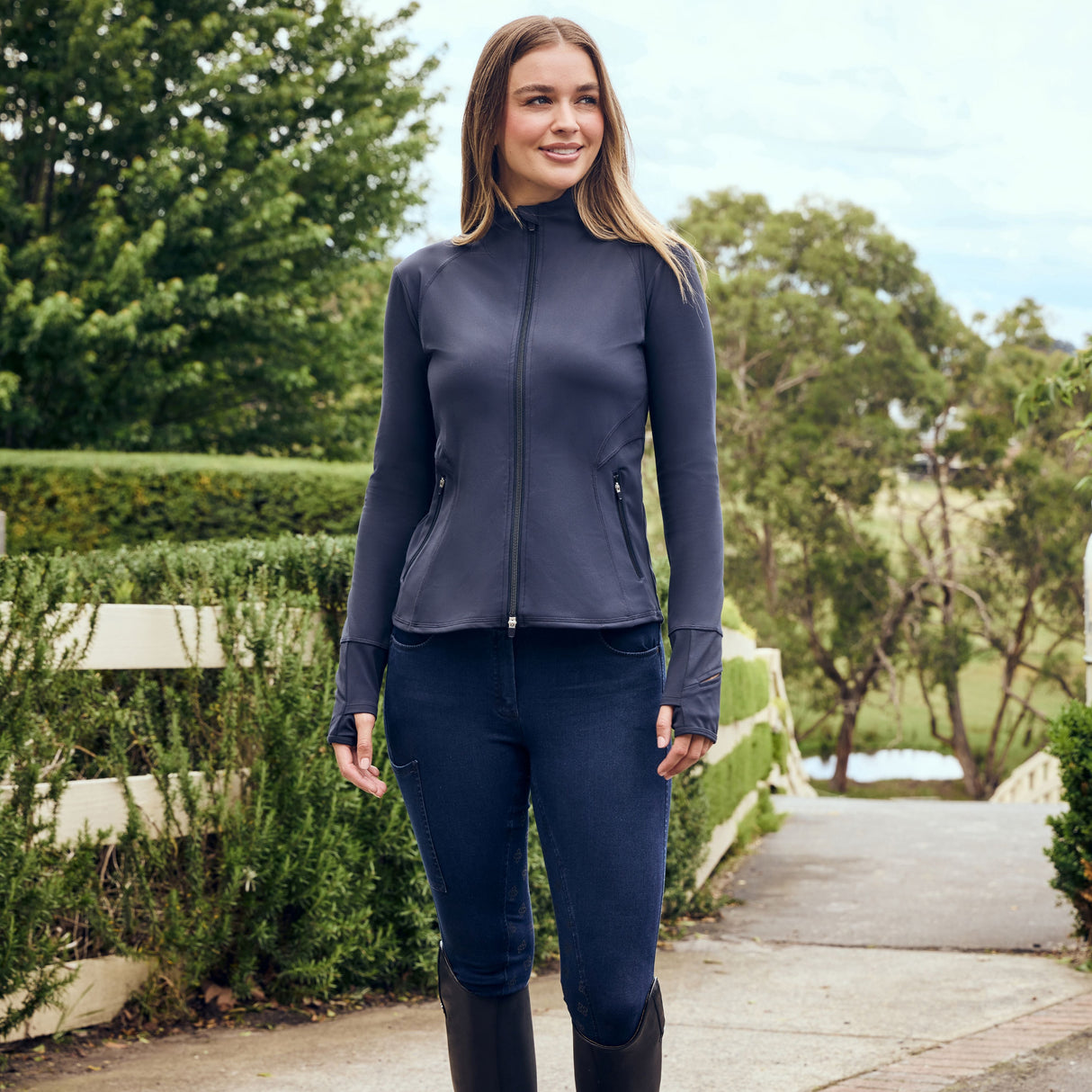 Dublin Ladies Versatile Fitted Zip Through Jacket #colour_navy