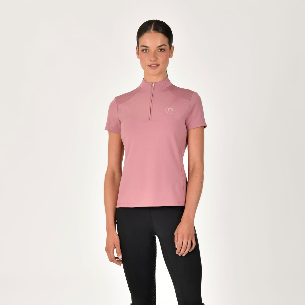 Dublin Ladies 1/4 Zip Breathable Short Sleeve Top #colour_dusty-rose