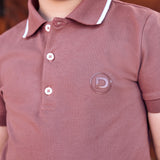 Dublin Children's Cotton Pique Short Sleeve Polo #colour_dusty-rose