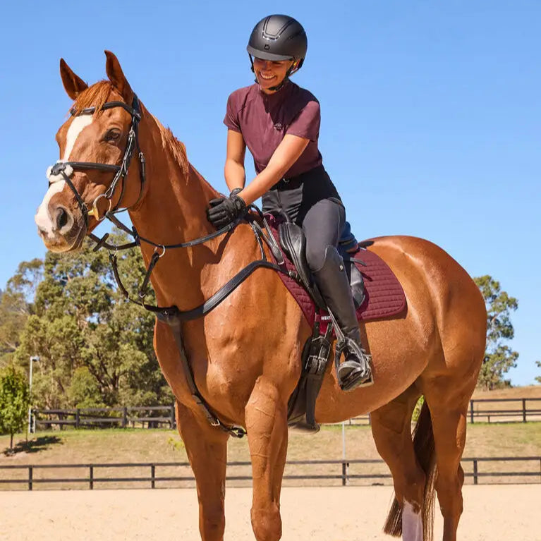 Weatherbeeta Prime Air-Tec Jump Shaped Saddle Pad #colour_burgundy