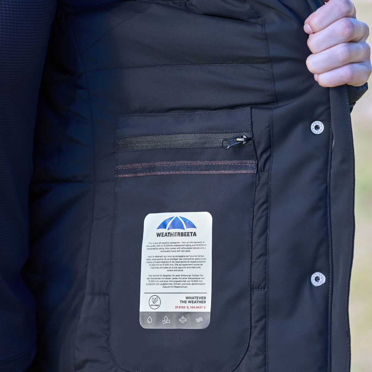 Weatherbeeta Ladies Protect Jacket With High Neck #colour_navy