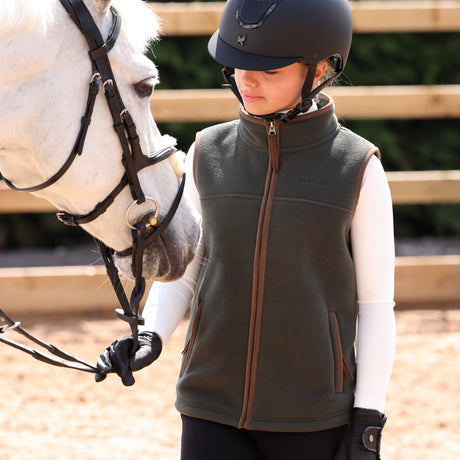 Shires Aubrion Core Young Rider Fleece Gilet #colour_green