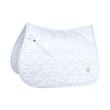 Weatherbeeta Satin Luxe Air-Tec Euro Jump Shaped Saddle Pad #colour_white