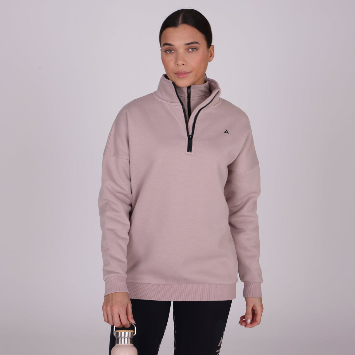 Shires Aubrion React Ladies Half Zip Sweatshirt #colour_sand