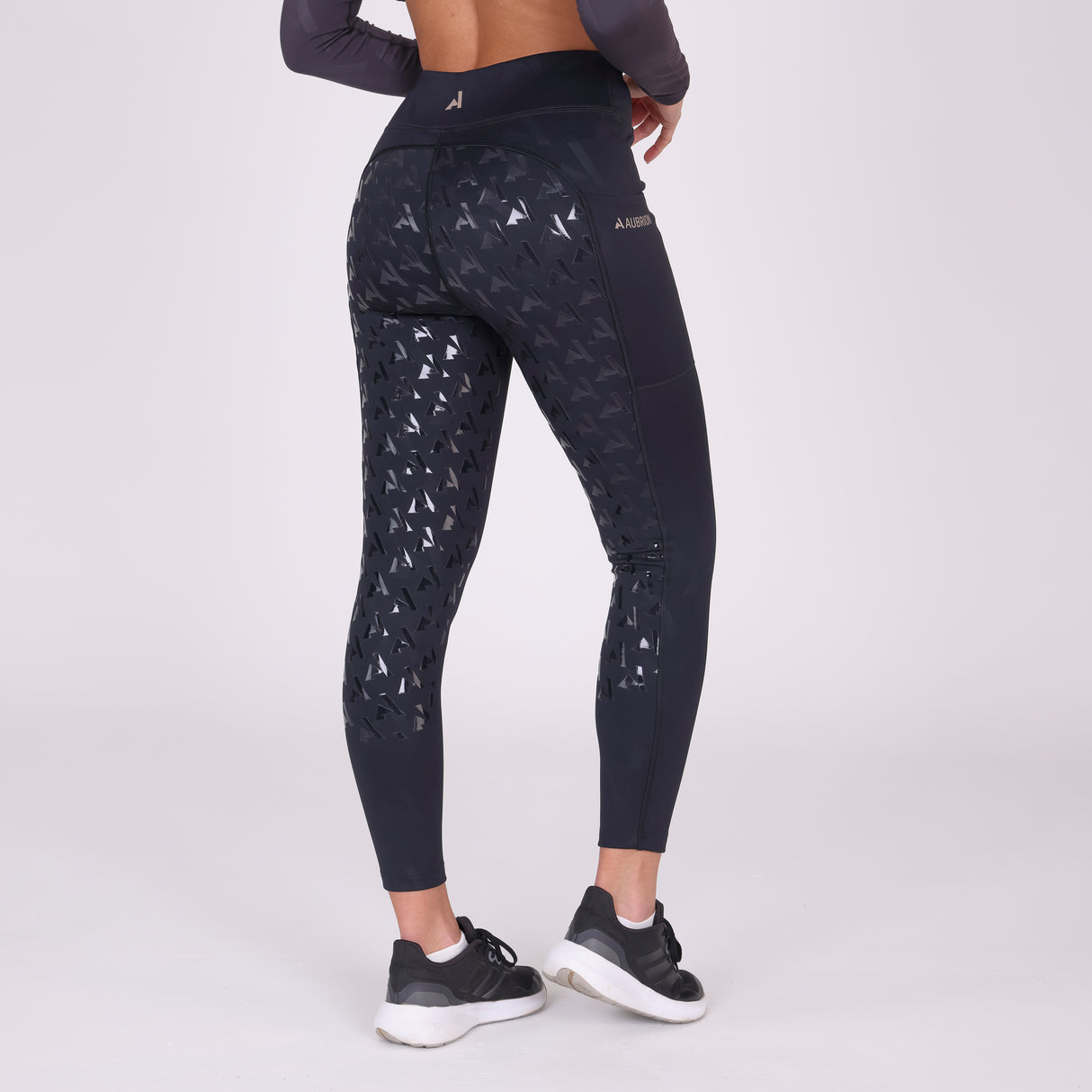 Shires Aubrion Ladies React Winter Riding Tights #colour_shadow