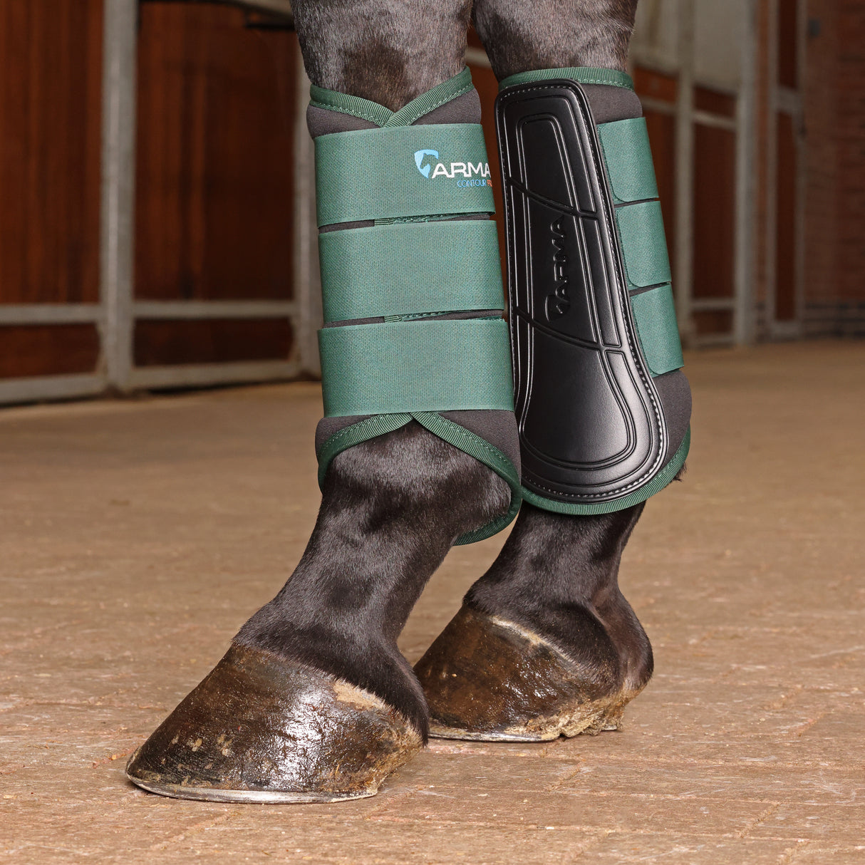 Shires ARMA Contour Pro Brushing Boots #colour_green