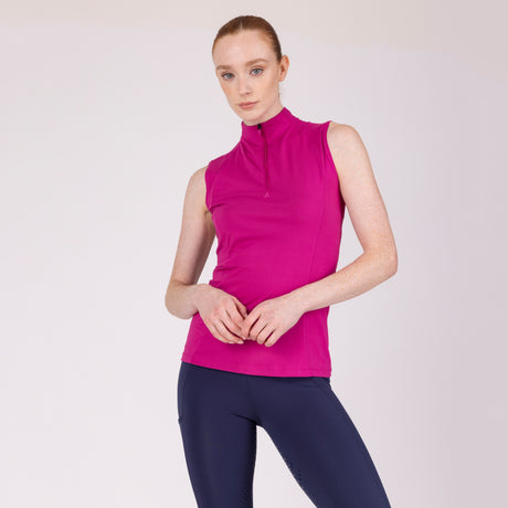 Shires Aubrion Ladies React Sleeveless Base Layer #colour_fuchsia