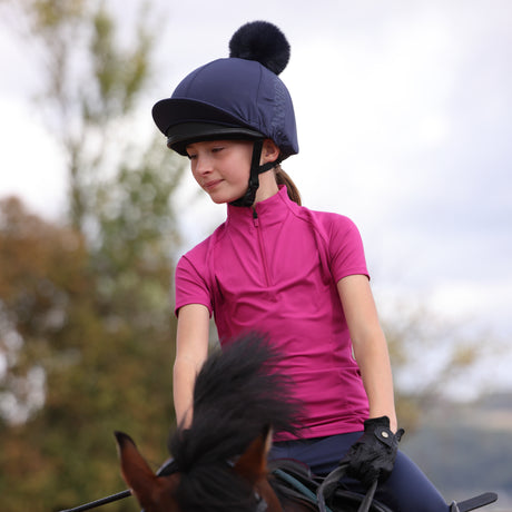 Shires Aubrion Young Rider React Short Sleeve Base Layer #colour_fuchsia