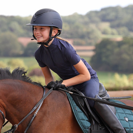 Shires Aubrion Young Rider React Short Sleeve Base Layer #colour_midnight