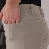Shires Aubrion Optima LX Riding Tights - Young Rider #colour_beige