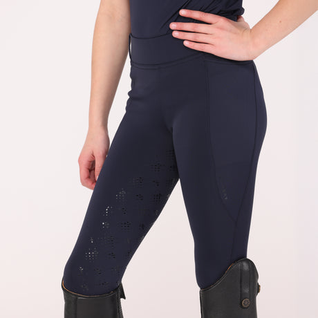 Shires Aubrion Optima LX Riding Tights - Young Rider #colour_navy