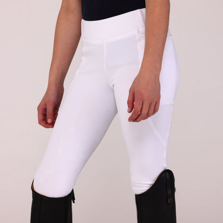 Shires Aubrion Optima LX Riding Tights - Young Rider #colour_white