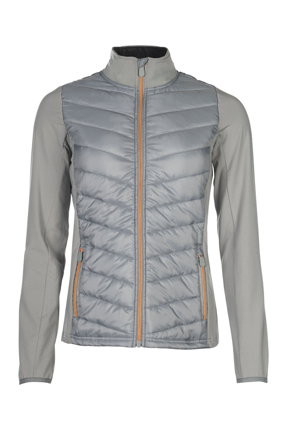 HKM Women's Jersey/Nylon Jacket -Prag- Style #colour_grey-rose-gold 