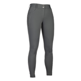 HKM Women's Knee Patch Breeches -Ari Mid Rise- #colour_grey