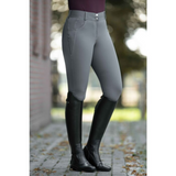 HKM Women's Knee Patch Breeches -Ari Mid Rise- #colour_grey