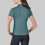 Dublin Ladies 1/4 Zip Breathable Short Sleeve Top #colour_washed-teal